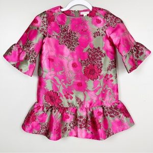 Crewcuts G9812 floral drop waist jacquard pink dress size girl’s